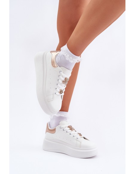 Women's sneakers with rings white Bralinea