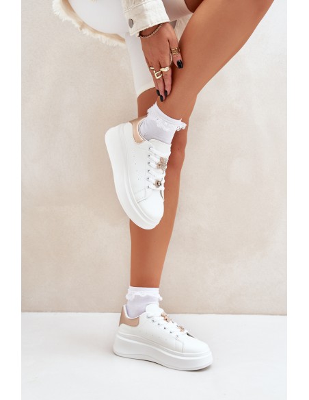 Women's sneakers with rings white Bralinea