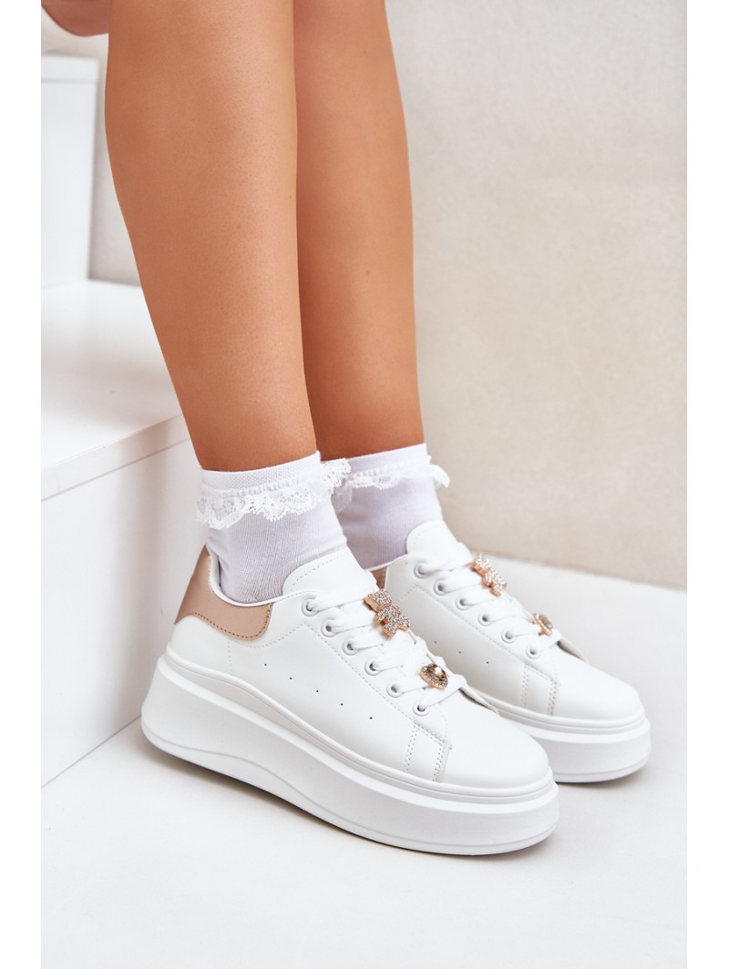 Women's sneakers with rings white Bralinea