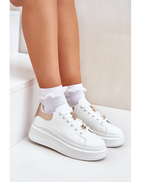 Women's sneakers with rings white Bralinea