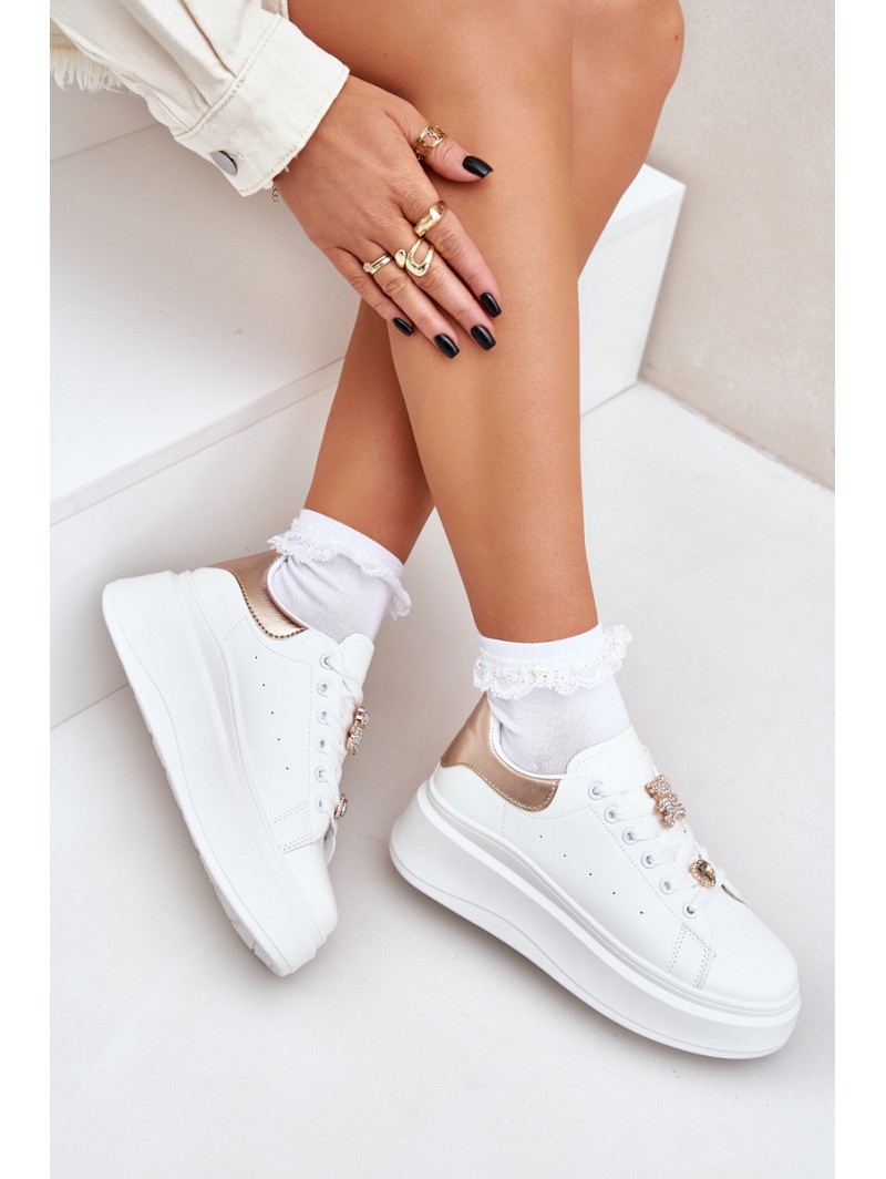 Women's sneakers with rings white Bralinea