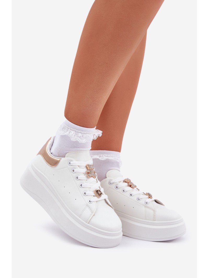 Women's sneakers with rings white Bralinea