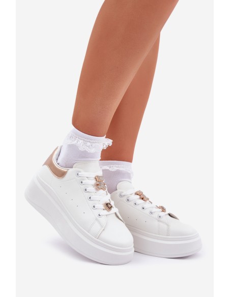 Women's sneakers with rings white Bralinea