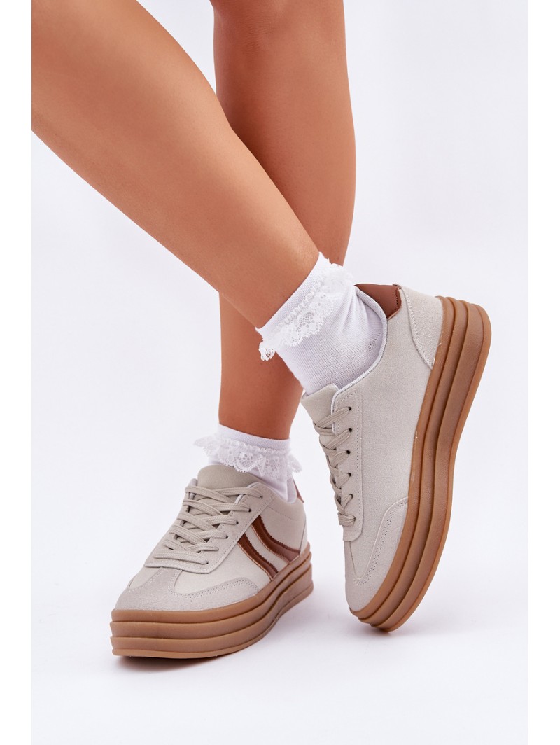 Stylish platform sneakers gray Doriwa