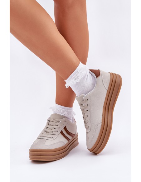 Stylish platform sneakers gray Doriwa