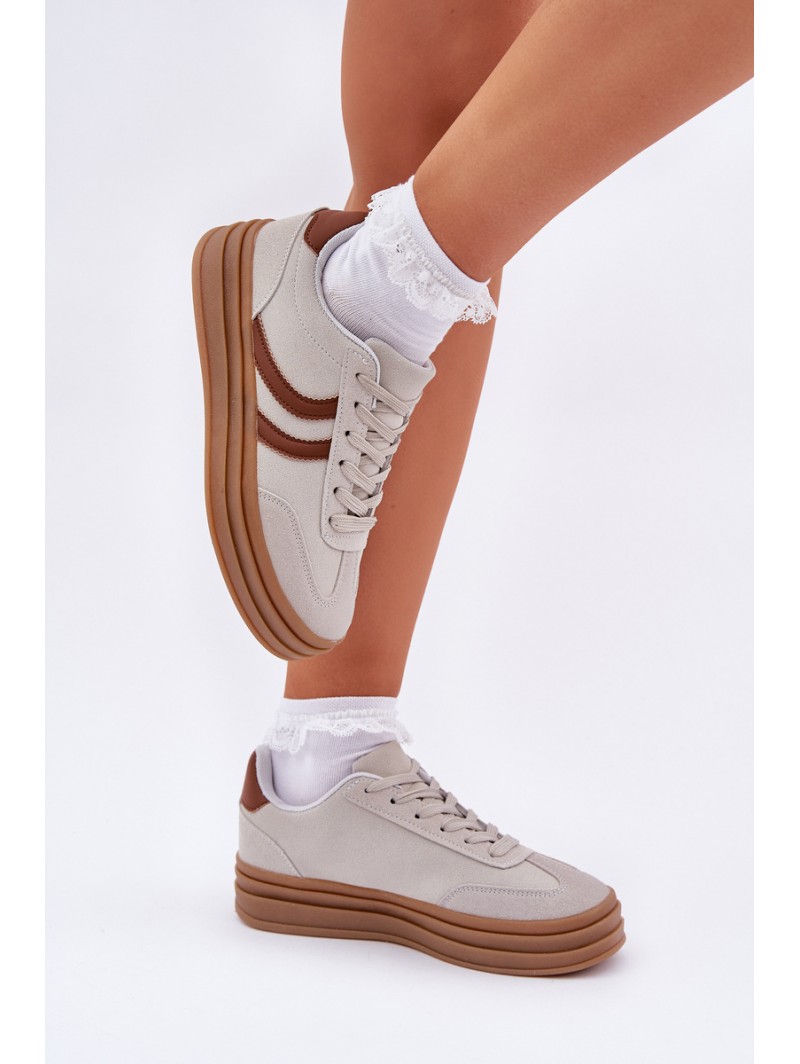 Stylish platform sneakers gray Doriwa