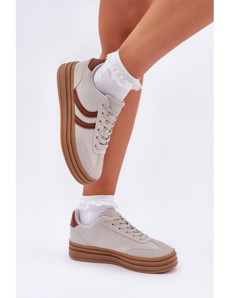 Stylish platform sneakers gray Doriwa
