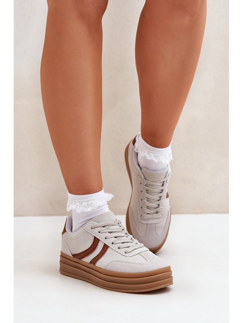 Stylish platform sneakers gray Doriwa