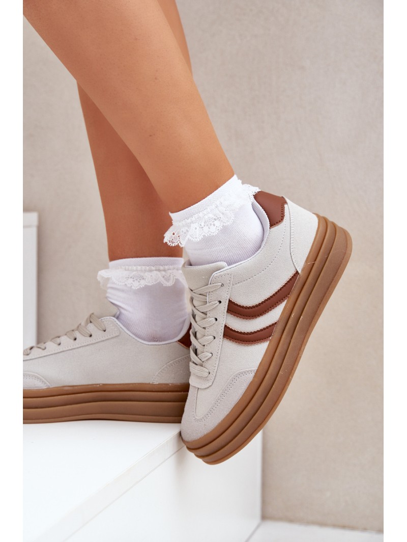 Stylish platform sneakers gray Doriwa