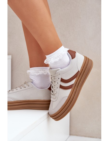 Stylish platform sneakers gray Doriwa