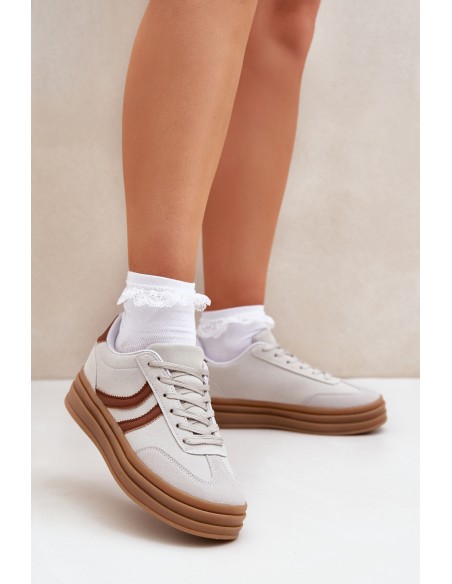 Stylish platform sneakers gray Doriwa