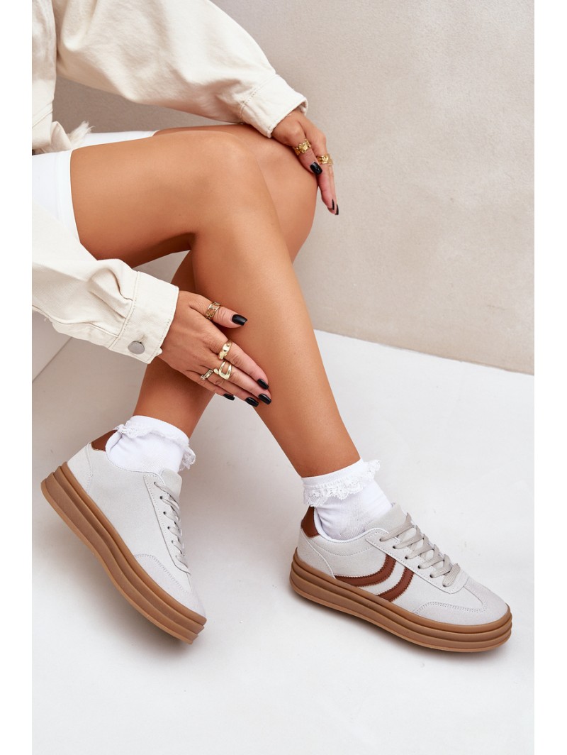 Stylish platform sneakers gray Doriwa