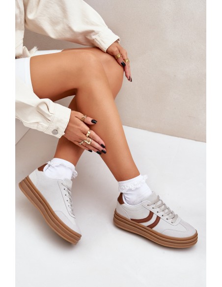 Stylish platform sneakers gray Doriwa
