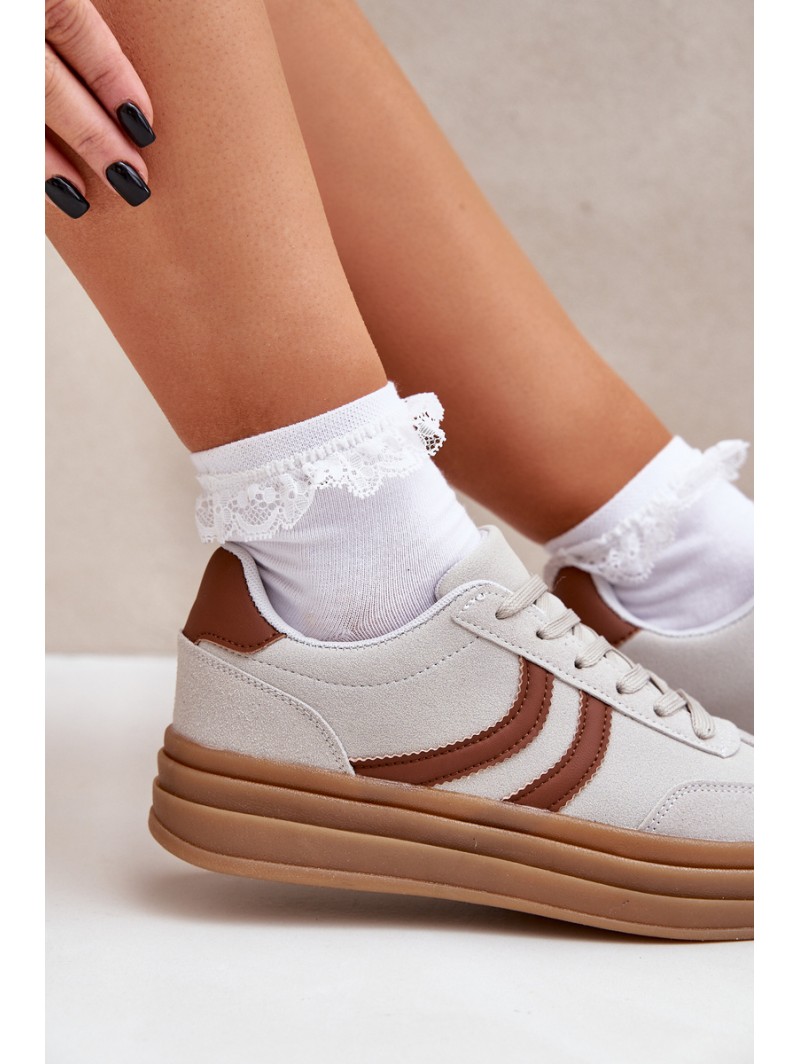 Stylish platform sneakers gray Doriwa