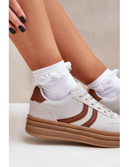 Stylish platform sneakers gray Doriwa