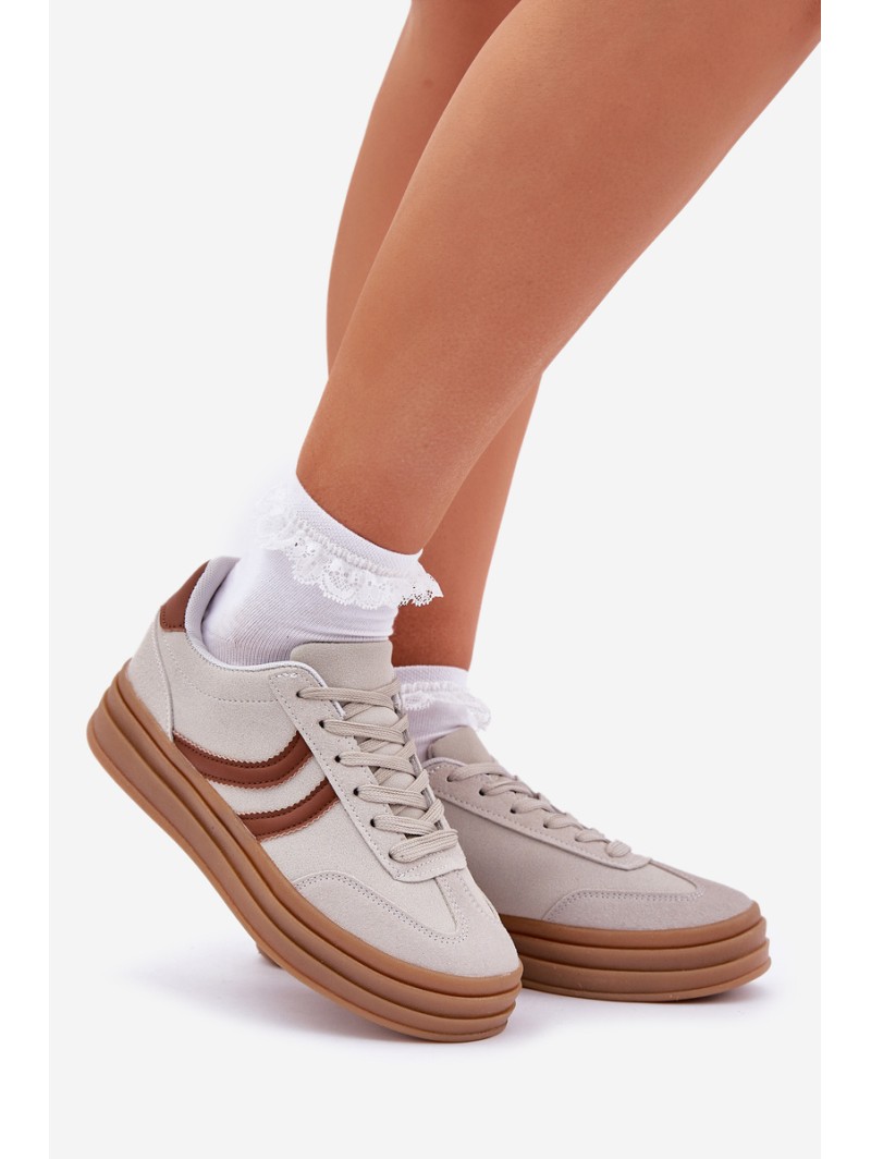 Stylish platform sneakers gray Doriwa