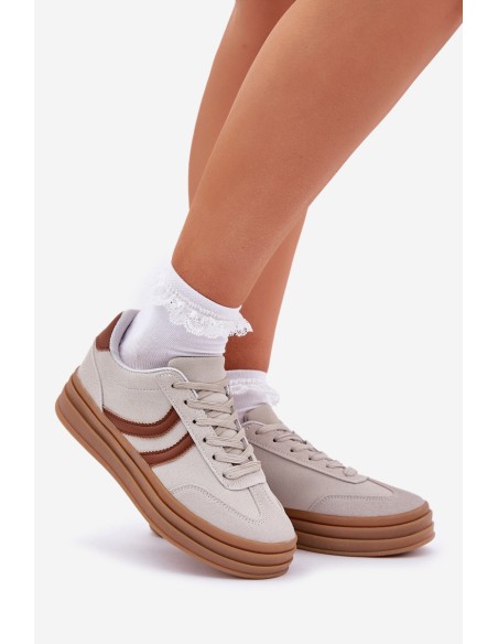 Stylish platform sneakers gray Doriwa