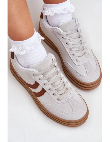 Stylish platform sneakers gray Doriwa