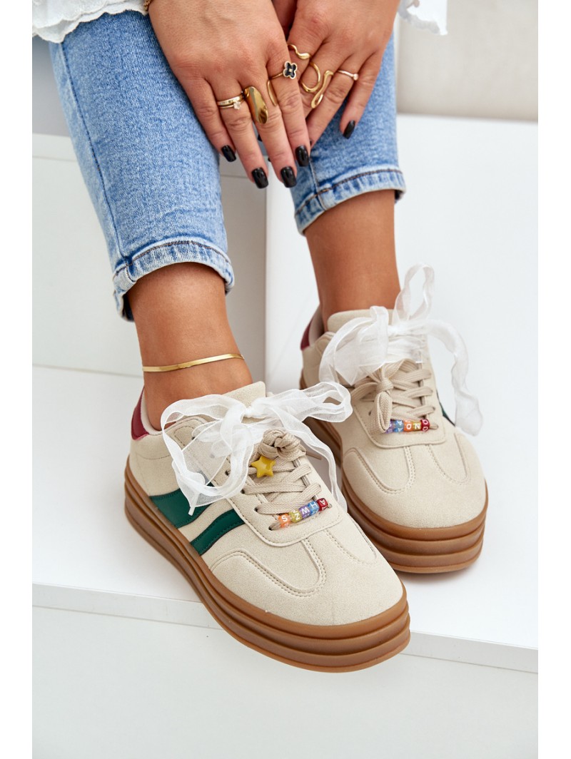Women's Sneakers With Embellishments Beige Jariana