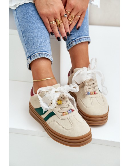 Women's Sneakers With Embellishments Beige Jariana