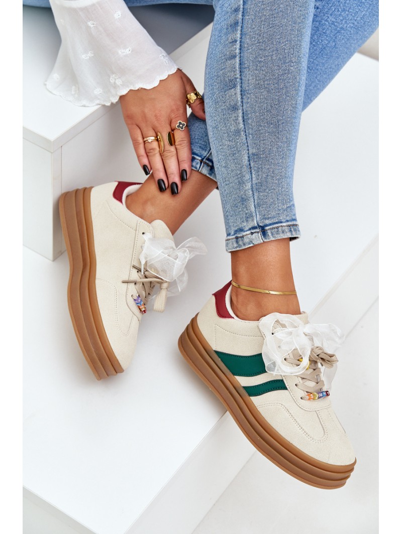 Women's Sneakers With Embellishments Beige Jariana