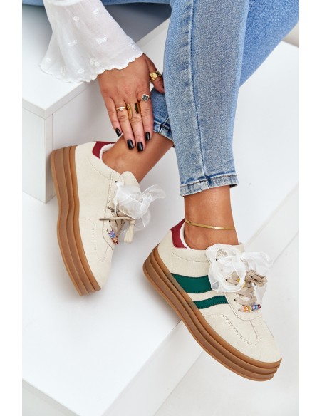 Women's Sneakers With Embellishments Beige Jariana
