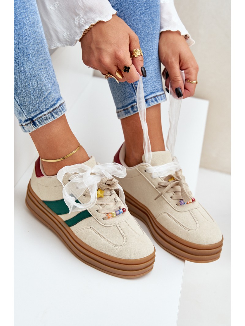 Women's Sneakers With Embellishments Beige Jariana