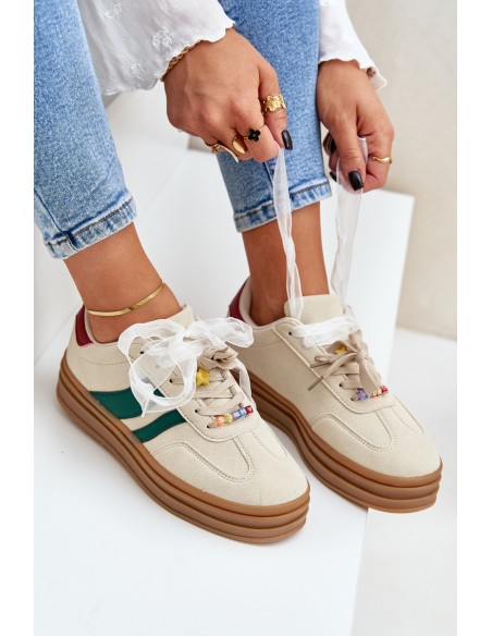 Women's Sneakers With Embellishments Beige Jariana