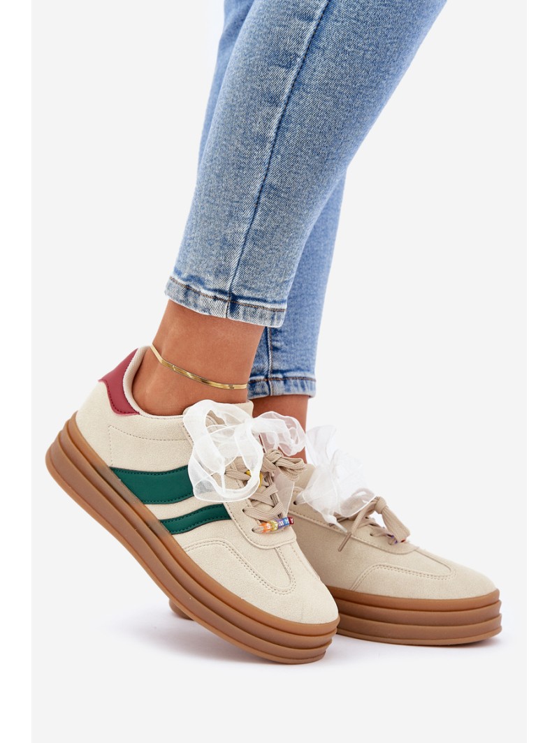 Women's Sneakers With Embellishments Beige Jariana