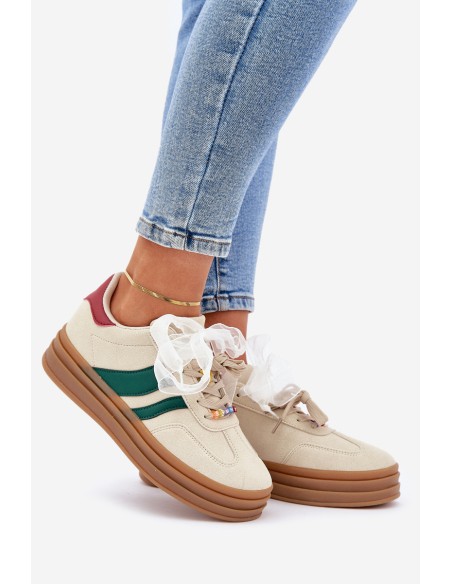 Women's Sneakers With Embellishments Beige Jariana