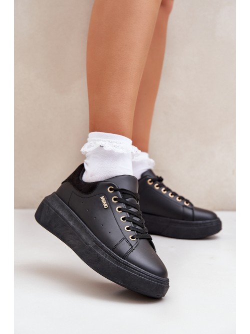 Women's Sneakers On Platform Eco Leather Black Lelandine 2