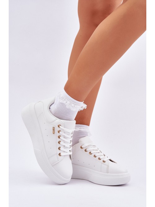 Moteriški sportbačiai su platforma Eco Leather White Lelandine 2