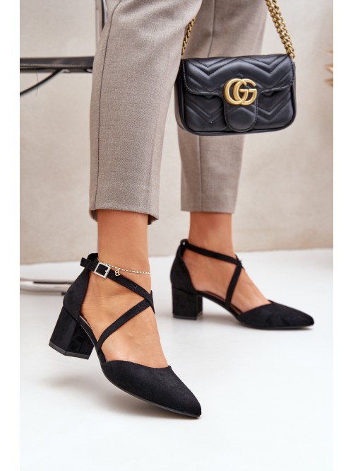 Block Heel Pumps Made of Eco Suede Sergio Leone SK830 Black 2