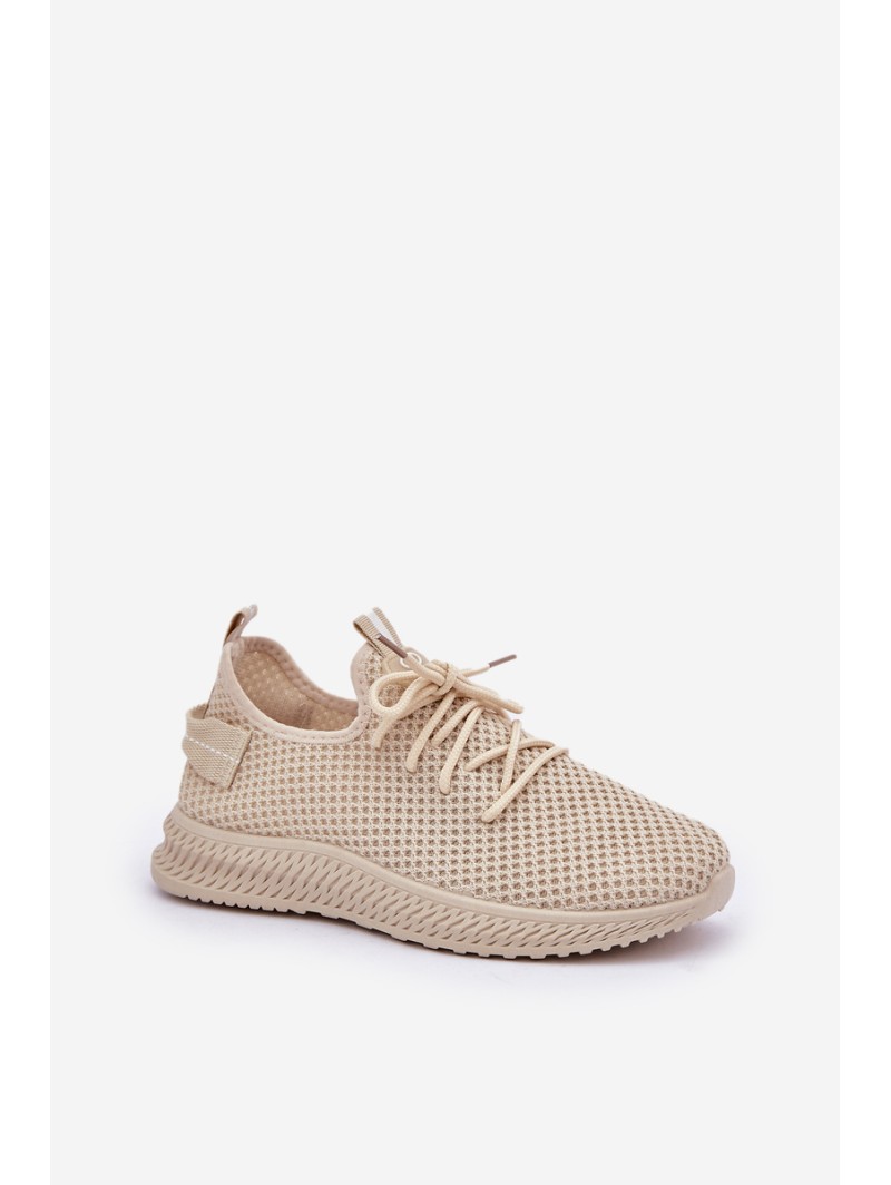 Tinklelis Slip On Sportiniai Batai Moteriški Beige Harice