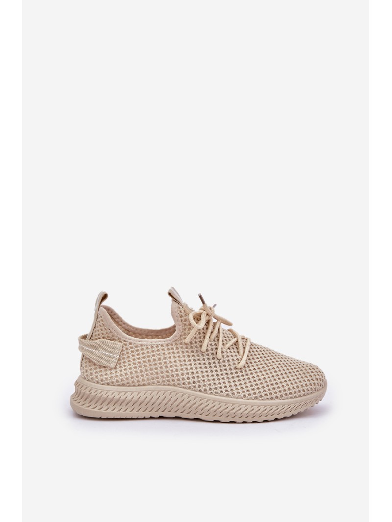 Tinklelis Slip On Sportiniai Batai Moteriški Beige Harice