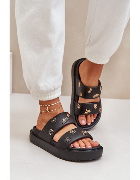 Women's Foam Slippers With Clips Black Ravanala
