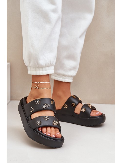 Women's Foam Slippers With Clips Black Ravanala 2