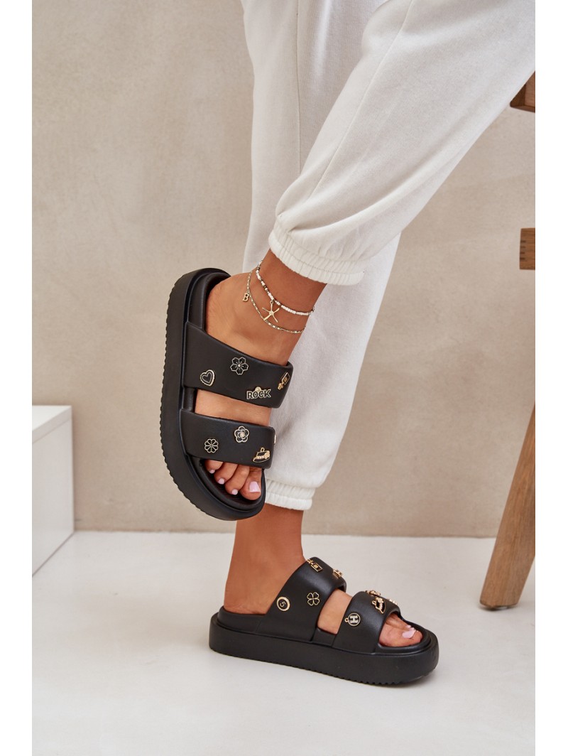Women's Foam Slippers With Clips Black Ravanala