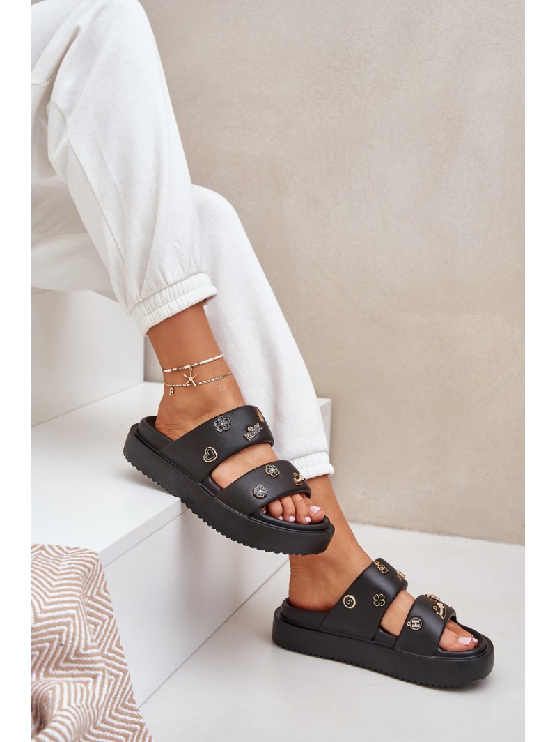 Women's Foam Slippers With Clips Black Ravanala