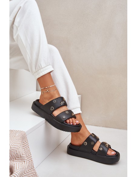 Women's Foam Slippers With Clips Black Ravanala
