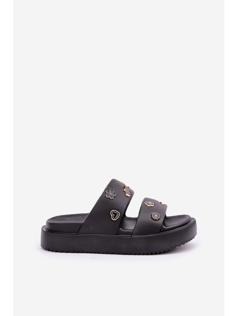 Women's Foam Slippers With Clips Black Ravanala