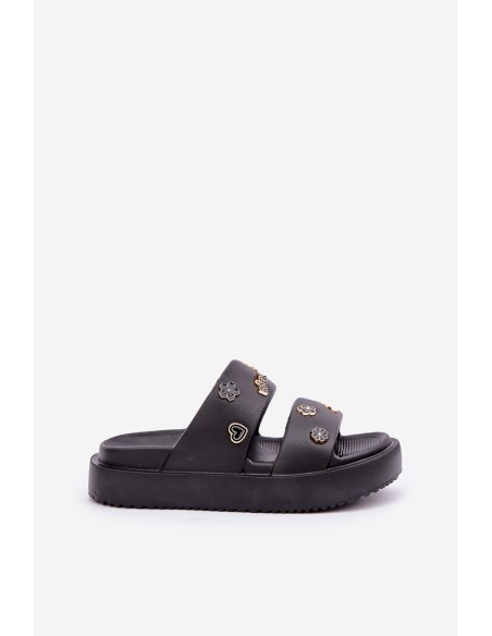 Women's Foam Slippers With Clips Black Ravanala