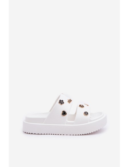 Foam Women's Slippers With Clips White Ravanala