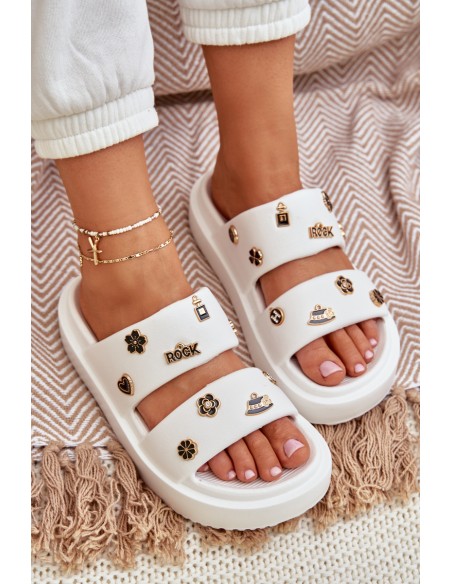 Foam Women's Slippers With Clips White Ravanala