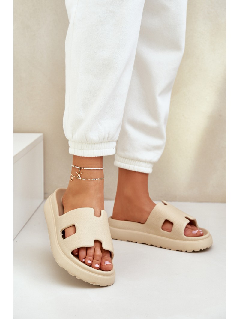 Foam Slippers With Cutouts Beige Neladith