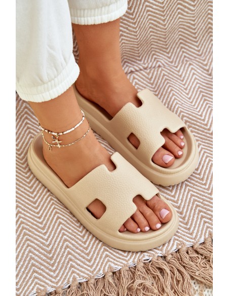 Foam Slippers With Cutouts Beige Neladith