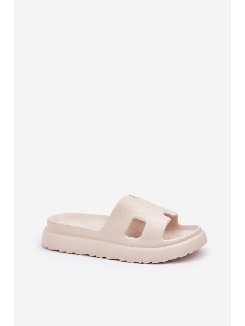 Foam Slippers With Cutouts Light Beige Neladith