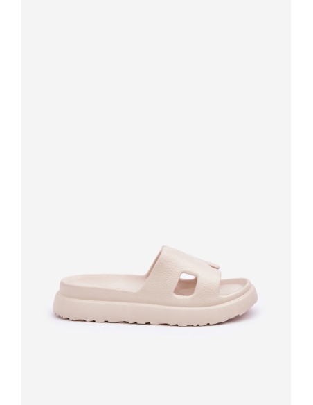 Foam Slippers With Cutouts Light Beige Neladith