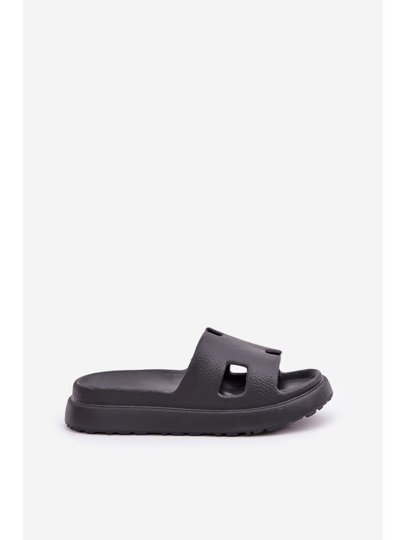 Foam Slippers With Cutouts Black Neladith