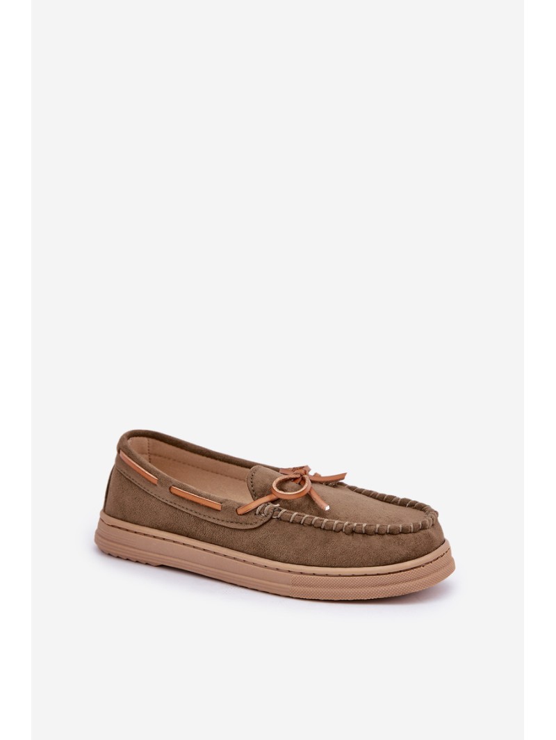 Womens Moccasins On Flat Sole Dark Green Timannie